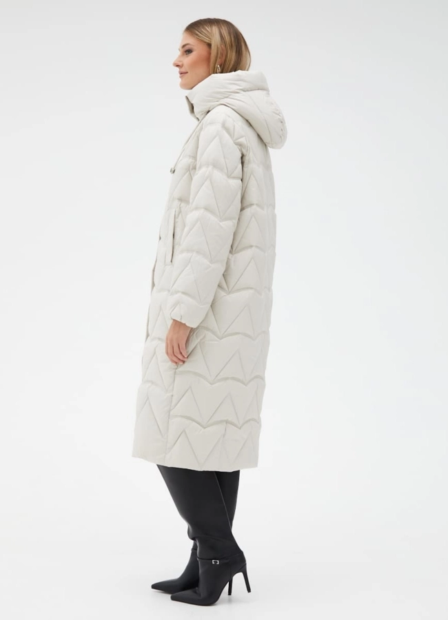фото Женский светлый пуховик модель № 31139
