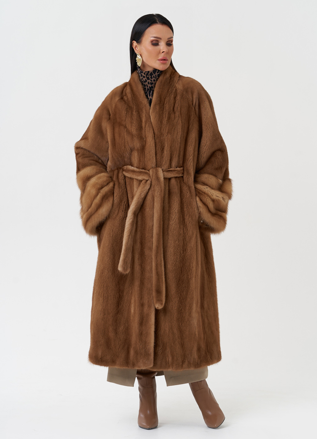 Женская шуба из скандинавской норки модель № 31204 универмаг малина