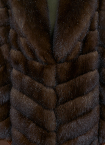 Женская шуба из соболя с воротником шаль