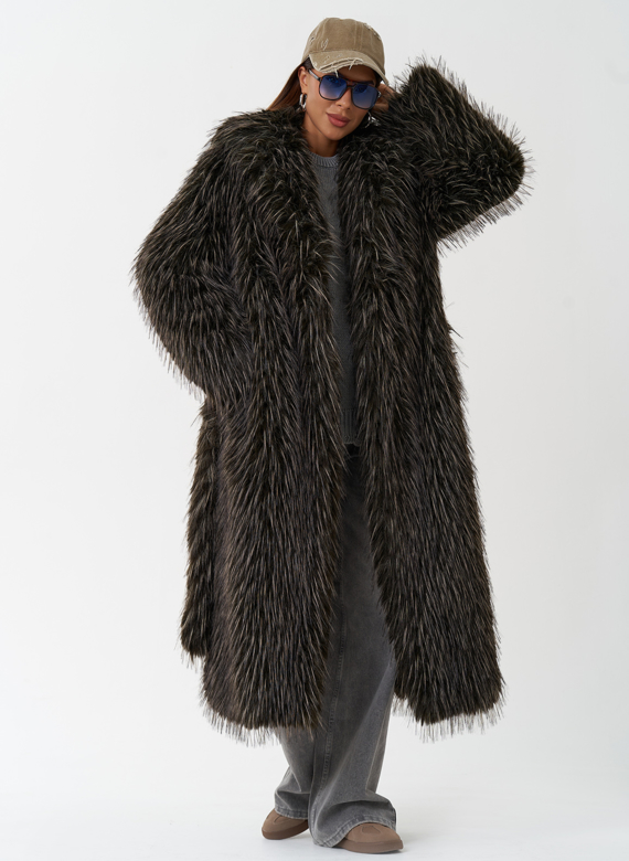 Шуба из эко меха под лису