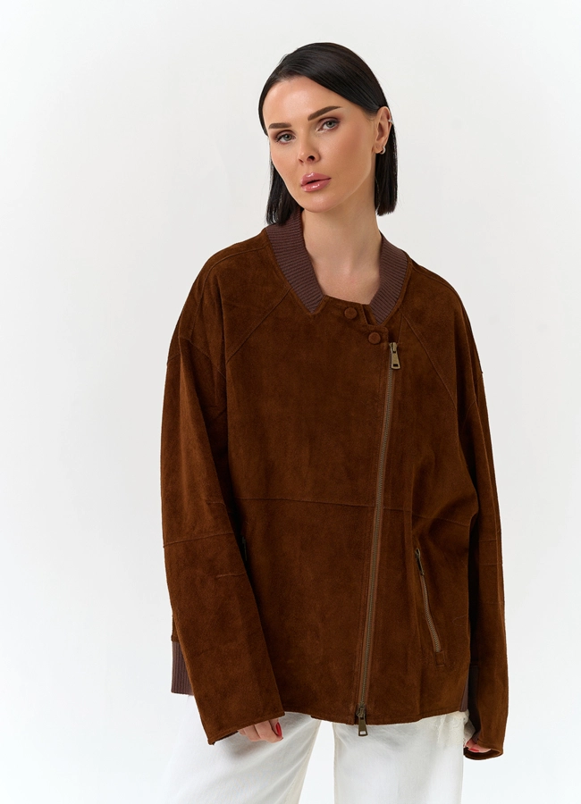 Женская куртка из натуральной замши  модель № 33103 универмаг малина