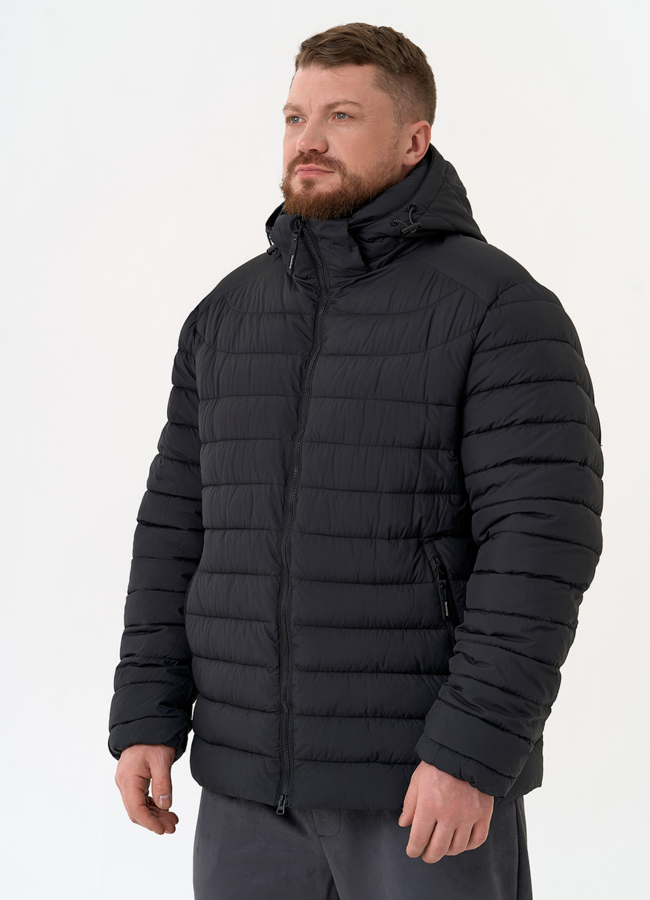 Мужской пуховик черного цвета модель № 31474 в рассрочку