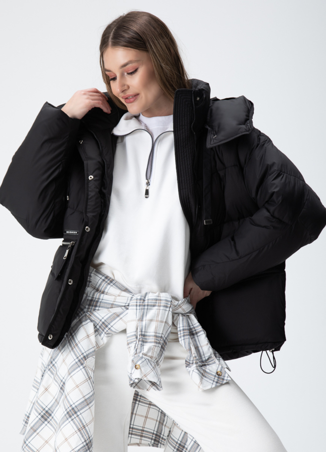 Женский пуховик с капюшоном  модель № 29206 в рассрочку