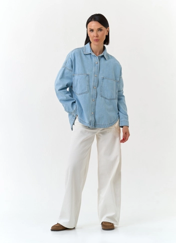 Женская джинсовая куртка рубашка фото