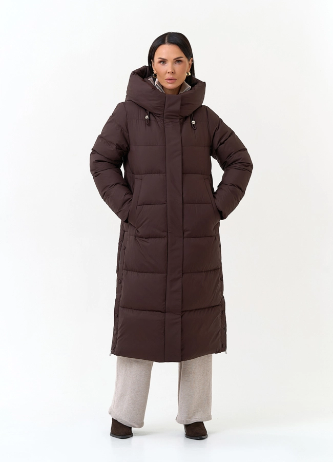 Женский пуховик с капюшоном модель № 34283 в кредит фото