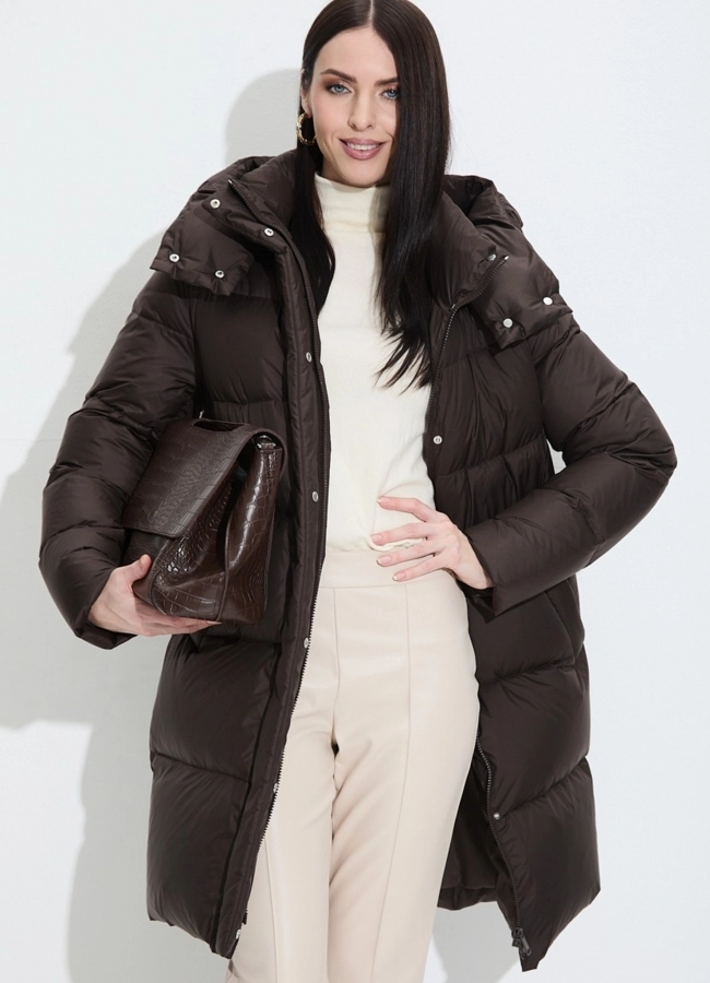 Женский пуховик с капюшоном модель № 33737 универмаг малина фото